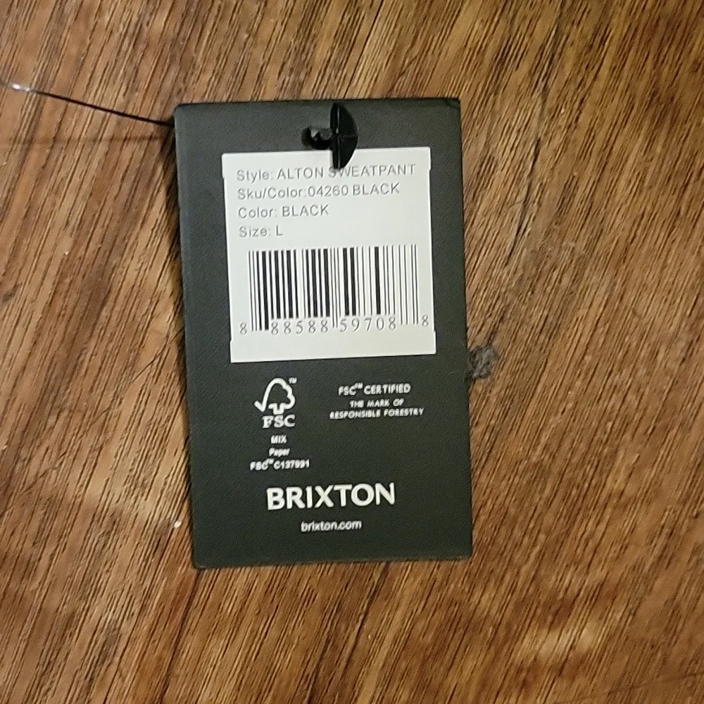 NWT Men's Black Brixton "Alton Line Fleece Jogger" comes in various sizes - Picture 4 of 7